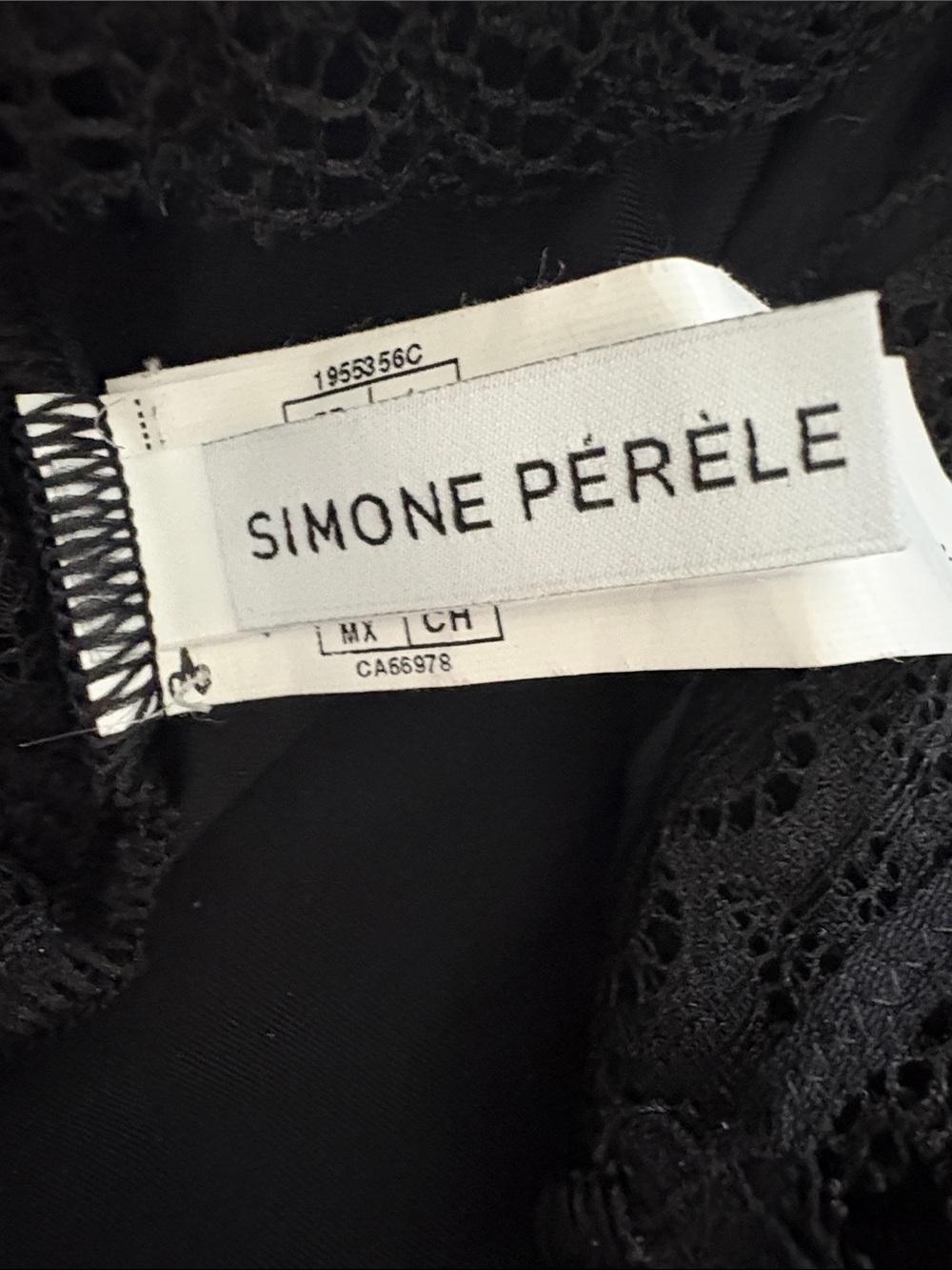 Simone Perele Black Lace V-Neck Short Sleeve Bodysuit - Picture 2 of 6